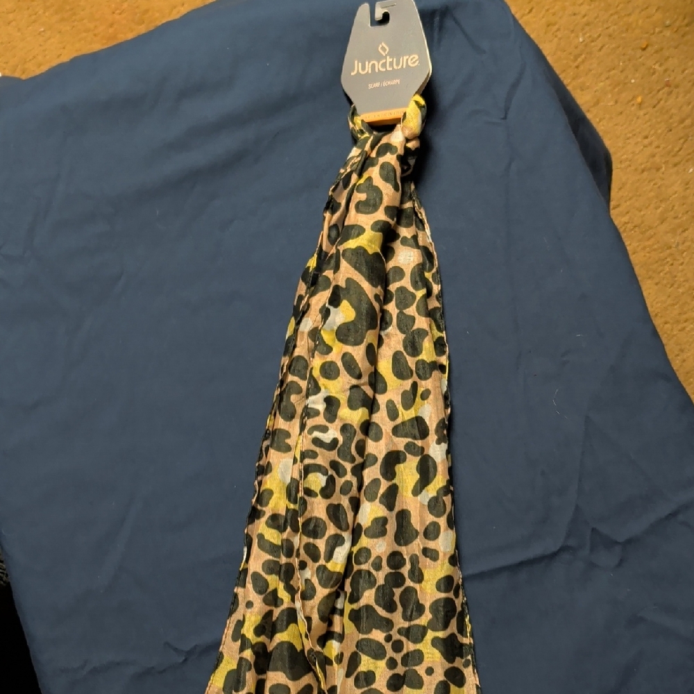 Juncture Leopard Print Scarf - Yellow and Black